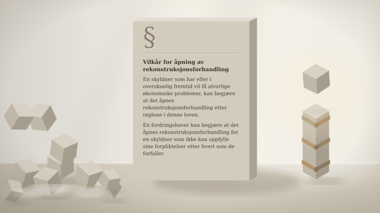 Illustrasjon av rekonstruksjon med lovtekst og byggeklosser